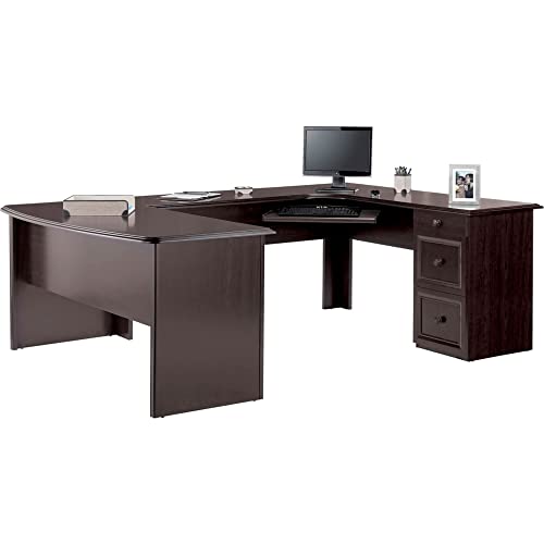 Realspace® Broadstreet 65"W U-Shaped Executive Desk, Walnut #TOP7