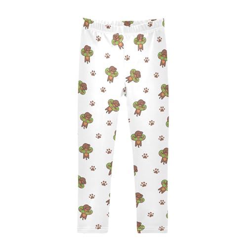 ZZKKO Girls Leggings Happy Kawaii Dachshund Toddler Girls Clothes Leggings for Girls Toddler Girls Leggings 3-4T
