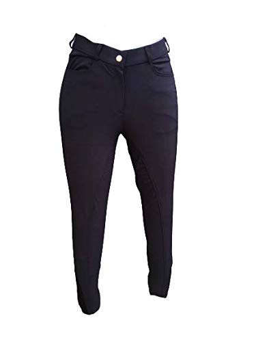 Cwell Equine - Pantalón de equitación de silicona para mujer, color negro, UK-26" EU -38 Cover