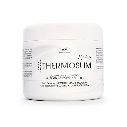 Thermoslim Crema Anticellulite Rassodante e Snellente Corpo per Pancia Fianchi Addome Gambe | Effetto Riscaldante Brucia Grassi Uomo E Donna | con Caffeina Olio Di Mandorle Karitè In Vaso 500 ML