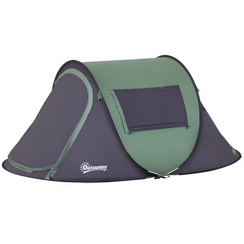 Outsunny Tienda de Campaña Pop-up para 1-2 Personas Tienda de Camping Impermeable 3000 mm Anti-UV...