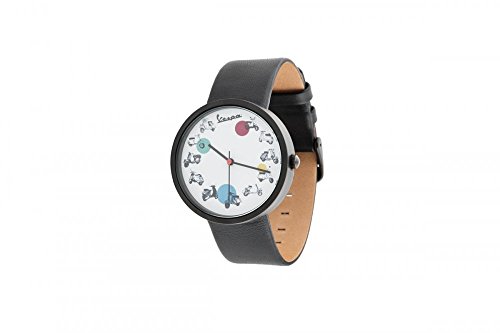  Vespa Orologio da polso da uomo originale \'70 anni\' nero con movimento al quarzo e impermeabilità (3 ATM)