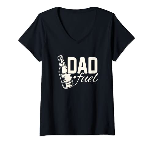 Mujer Regalo para el Día del Padre, cerveza de combustible Camiseta Cuello V