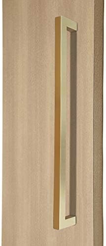 18" Modern & Contemporary 1" x 1" inch Square Shape, Back-to-Back, Stainless Steel Door Pull Handle, Interior/Exterior, Commercial/Residential - Satin Brass Finish