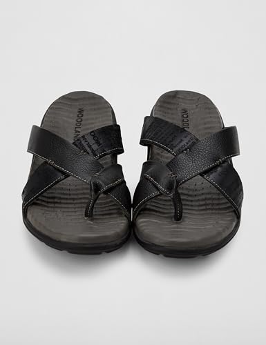 Image of Woodland Men Black Sandal