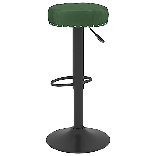 Tabourets de bar en velours vert et acier au design épuré