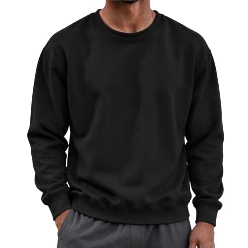 Chandail crewneck homme léger noir casual