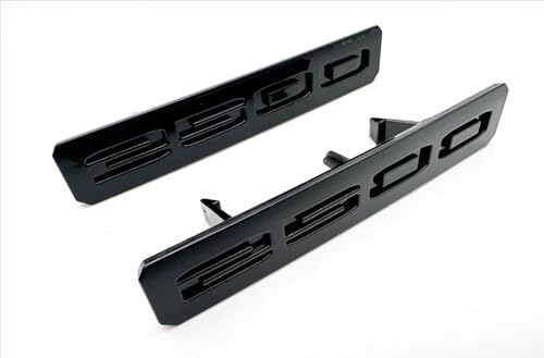 Image of 2Pc Front Bumper Fascia Side 2500 Emblems 3D Nameplates Badge Replacement for 2024+ Sierra 2500HD 86578370 86578372 (Glossy Black)