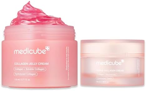 Big Size Cream Duo - Collagen Jelly 110ml & Triple Collagen Cream | Collagen Jelly Cream 110ml & Triple Collagen Cream, Layer Collagen Care for Plump, Firm & Glass Glow Skin, Korean Skincare