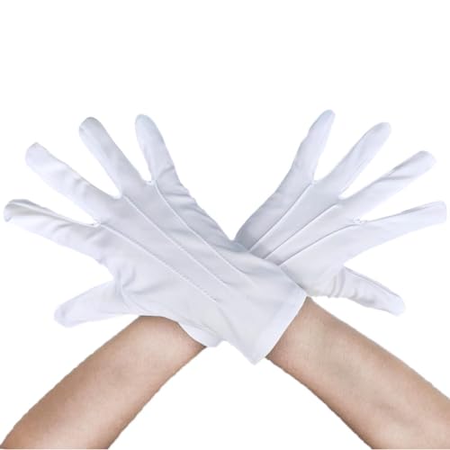 Jonami Guantes Blancos Algodón Guantes de Papá Noel, Disfraz de
