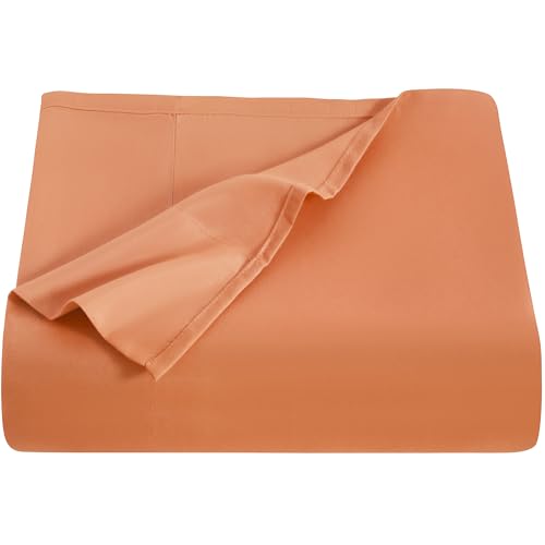 Image of NTBAY Queen Microfiber Flat Sheet, 90 x 102, Pale Orange