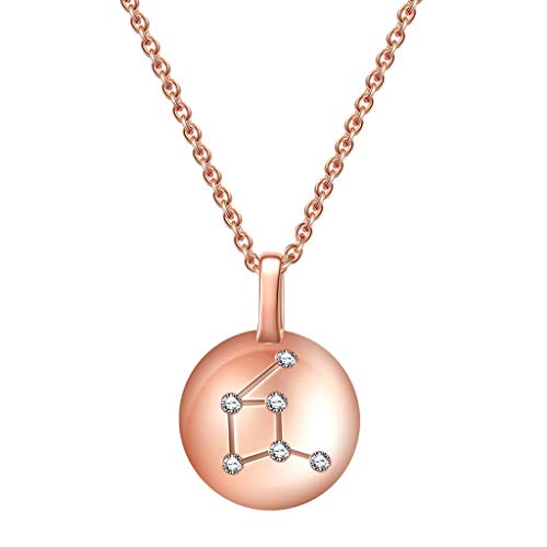 Collier signe astrologique Balance en cristal rose pour le quotidien