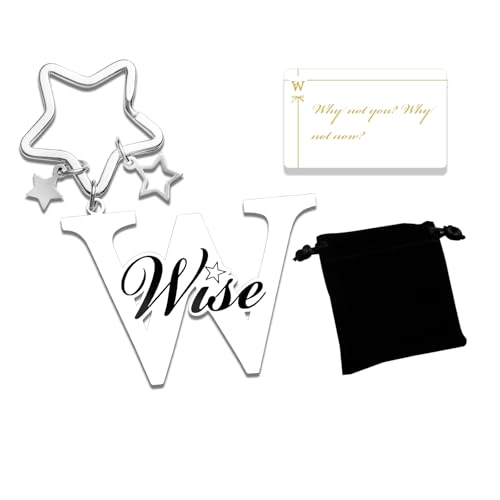 Qunrwe Stainless Steel Initial Letter Keychain,Gifts for Dad Mom from Daughter Son,Inspirational Graduation Birthday Gifts,Keychain for Women Men Friends,Purse Handbags Backpack Car Key Accessories