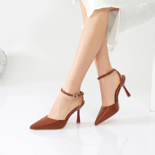 Image of Susanny Heels for Women Stiletto Closed Pointed Toe Backless Dress Shoes High Heels Sexy Kitten Pumps Wedding Guest Party Dance Prom Dressy Comfort Shoes