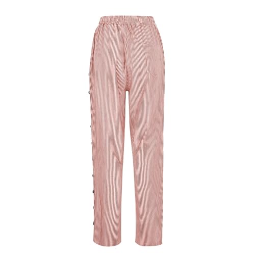 Womens Casual Pants, Striped High Waisted Wide Leg Trousers, Fashion Flattering Fit Breathable & Comfortable Pants4