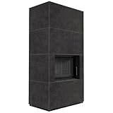 Kaminbausatz KRATKI Floki Box 8 kW Ø 160 Quarzsinter FOKOS Grafite schwarz Verkleidung
