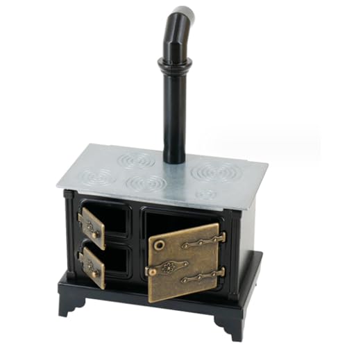 Miniature poêle de cuisine 1:12 en fer avec longue cheminée, accessoire Gcroet d'exception