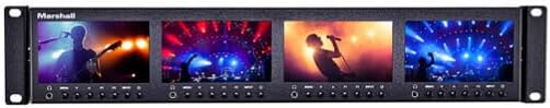 Marshall Electronics ML-454-V3 Quad 4.5-Inch Rackmount Monitor with 3G-SDI Inputs, HDMI, and Loop Outputs
