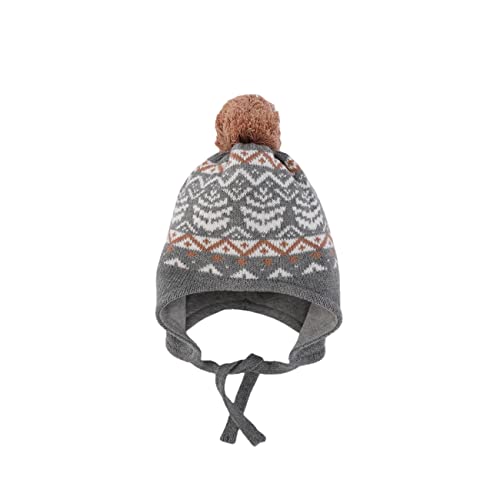LLmoway Baby Toddler Beanie Knit Earflap Hat Soft Cotton Winter Cap with Pom
