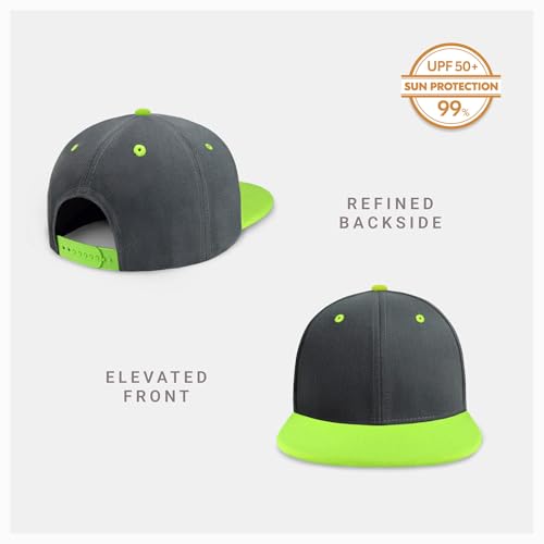 Image of CHOK.LIDS Flat Bill Visor Classic Snapback Hat Blank Adjustable Brim High Top End Trendy Color Style Plain Tone Baseball Cap