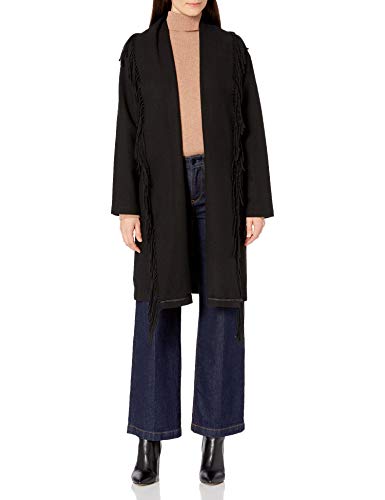 Calvin Klein Women's Wool Fringe Jacket, black, L