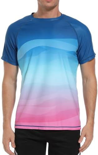 VAYAGER Herren-Badeshirts Rash Guard UPF 50+ Kurzarm, schnell trocknend, lockere Passform, Wassersurf-Shirt