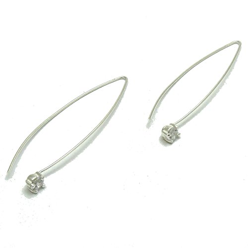 Boucles d'oreille en argent massif durables et étincelantes avec zirconium 5mm