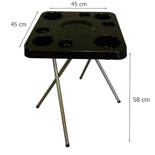 Mesa Petisqueira Desmontável/Dobrável Preta Elegante Plus