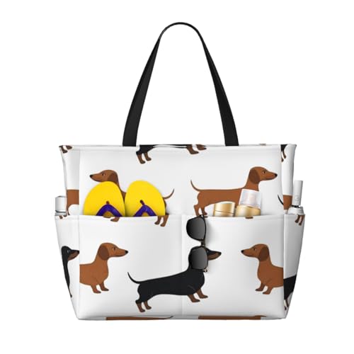 Sac à bandoulière pour femme grand sac de plage Teckel