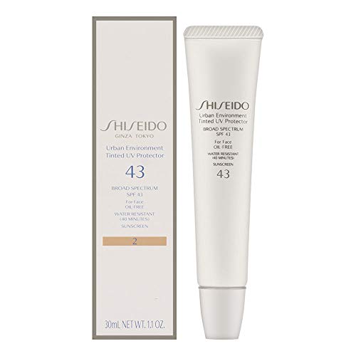 Shiseido Urban Environment Tinted UV Protector SPF 43 for face Oil-Free Water Resistant (40min) Sunscreen Shade 2