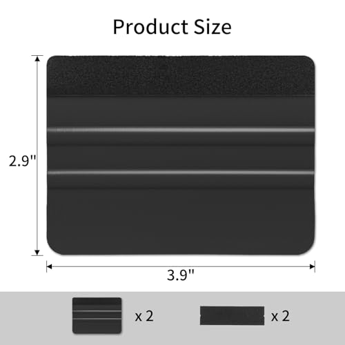 Image of AMZDEPOT Squeegee for Vinyl, 4 Inch, Black and Dark Blue, 2 Pcs