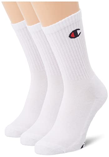 Champion Core Junior 3PP Crew, Calcetines, para Unisex adulto, Blanco, 27-30