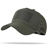American Flag Baseball Cap, Quick-Dry Fabric, Breathable Snapback Trucker Hat for Men Women, Adjustable Fit, Casual Wear Olive/Black