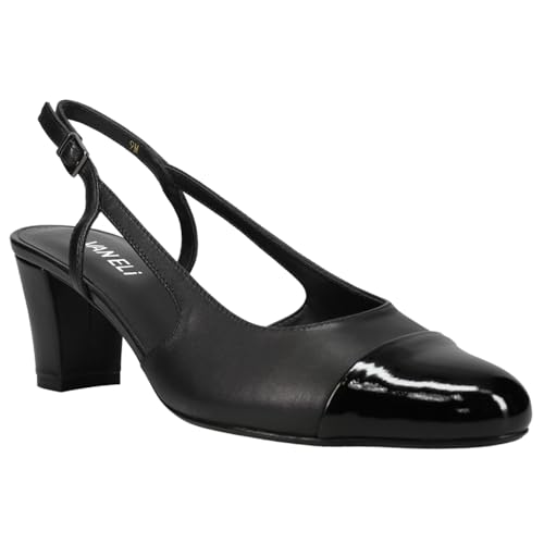 VANELi Womens Delle Round Toe Slingback Pumps Dress Casual Mid Heel 2-3" - Black2