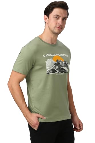 Image of Van Heusen Men's Athleisure Graphic T-Shirt - Comfortable Crew Neck| Soft Breathable Cotton Blend | Casual Wear Style | Summer Favorite | Style 60054