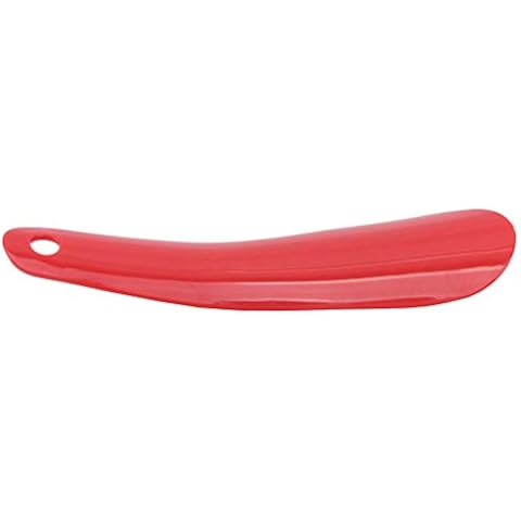 CAVIVI Plastic Shoe Horn Shoe Horns Plastic Shoe Horn Spoon Shape Shoehorn Shoe Lifter Travel Small Short Easy Hook Hole Hoe Lifter Small Lifter Flexible Sturdy Slip,red Cover
