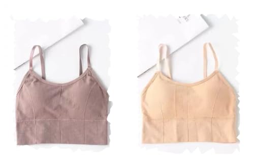 Image of Acnos Cotton Pack of 2 Women Sports Lightly Padded Bra Combo (Free Size Fit Up To 28-30-32-34)