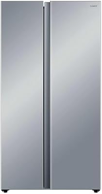 CANDY CNSQ2T918EX, Frigorífico Side by Side, Ancho 91cm, Capacidad 523L, Inverter, Total No Frost, 2 Cajones Verduleros, Control Digital Interno, Iluminación LED, Patas Ajustables, Ruedas, 37DB, Inox