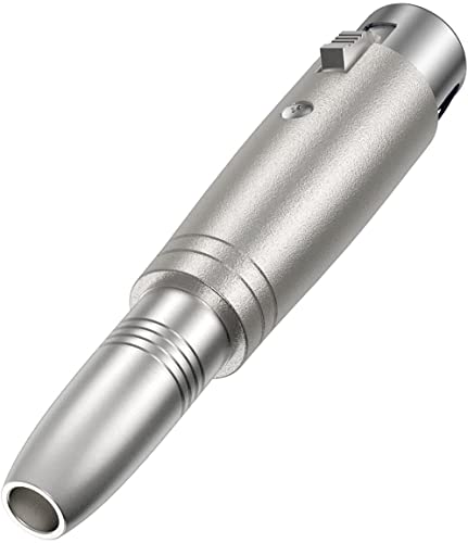 Image of 1 /4 Inch Female Stereo Adapter (1 Pcs) XLR Female Gender Changer Connector Silver Jack.