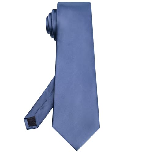 Image of Hi-Tie Men's Extra Long Solid Satin Tie Set 63 Inch /70 Inch Formal Necktie