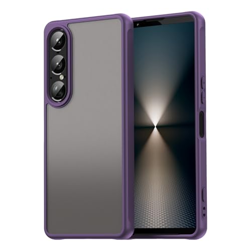 PanXCase für Sony Xperia 1 VII Hülle, Matt Transparente Militärische Stoßfeste Handyhülle Sony Xperia 1 VII Schutzhülle (Lila)