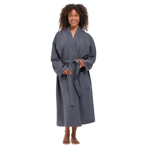 MONARCH Chamois Microfiber Shawl Hotel Robe - Lightweight Absorbent Soft Spa Bathrobe in Cypress