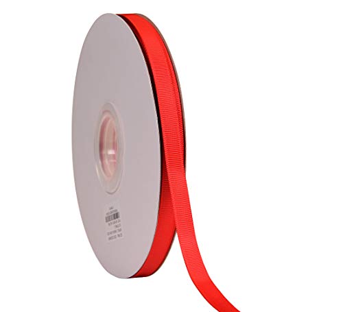 Yama Solid Grosgrain Ribbon - 3/8" 50 Yards Per Roll For Gift Package Wrapping,Floral Design,Diy Hair Bow Making,Crafting,Sewing,Wedding Decor, Hot Red #TOP1