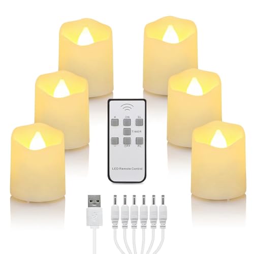 Velas LED sin llama recargables con mando a distancia para jardín 2