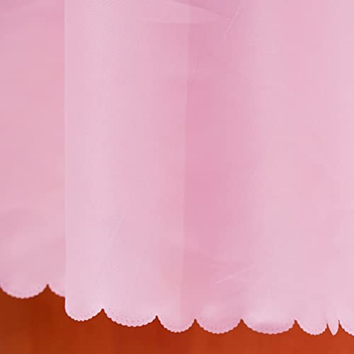Jyflzq Pink Round Tablecloth 120 Inch For 6 Foot Tables Machine Washable Stain Resistant Polyester Fabric Table Cloth Table Cover For Parties Banquet Wedding(Equipped With 8 Napkin Cloth) #TOP4