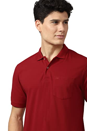 Image of Peter England Men's Solid Regular Fit Polo Shirt