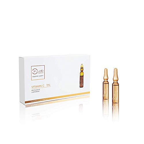 Inlab Vitamina C Suero Bio Puro VC Ampollas 5% Dermapen Dermaroller Microneedling Repair Protección de la piel Esencia Suero Vegano con Ingredientes Antiedad, Antiarrugas y Antimanchas para Cara 20ml