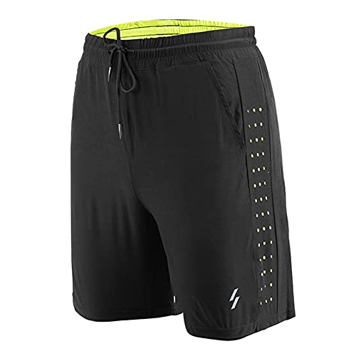 Kiboule Calções de corrida masculinos de secagem rápida respirável exercício de treino ativo jogging