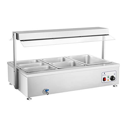 Royal Catering RCBM-6WA Bain-Marie 6 GN 2.900 W 6 Behälter Deckel Edelstahl Fleischaufsatz Ablaufhahn Ablasshahn… – Bild 3