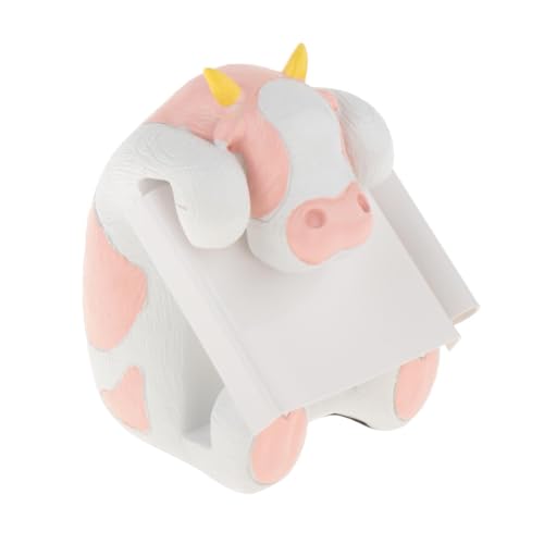 Porte-notes autocollant vache rose, figurine résine et décoration de table